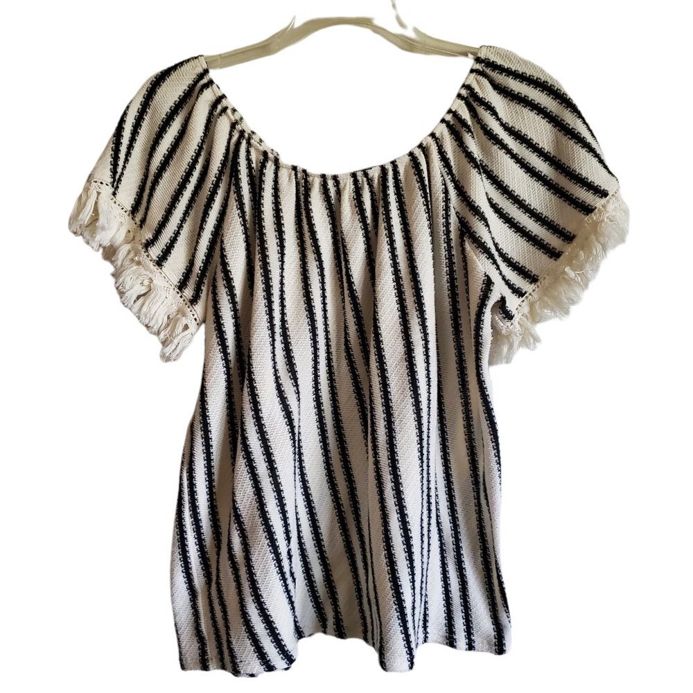 W5 Fringed Sleeve On or‎ Off the Shoulder Sweater Western Vibe